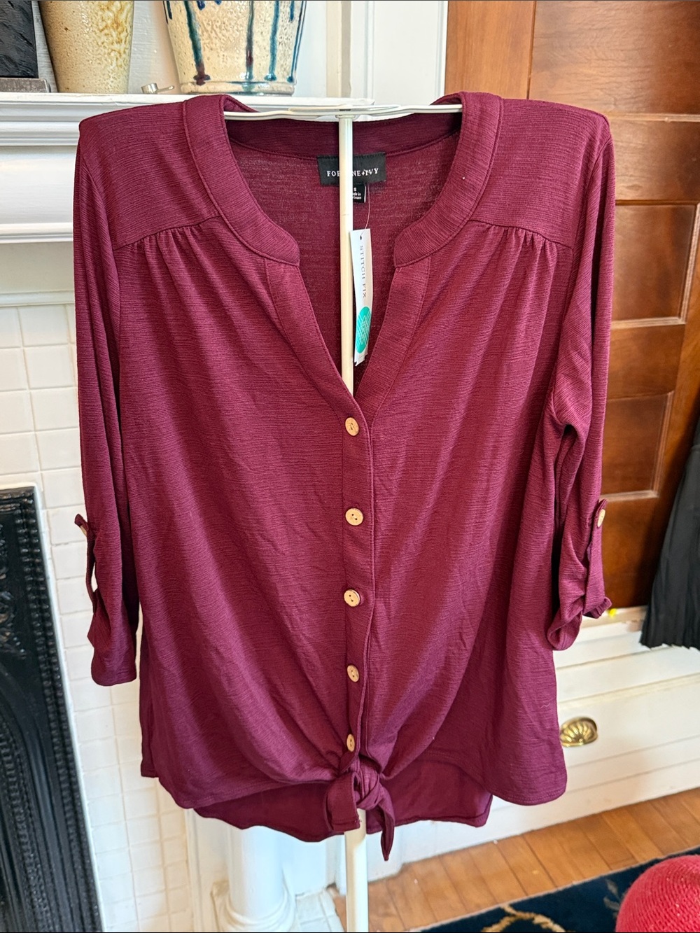 Fortune + Ivy Elaina tie front top- NWT